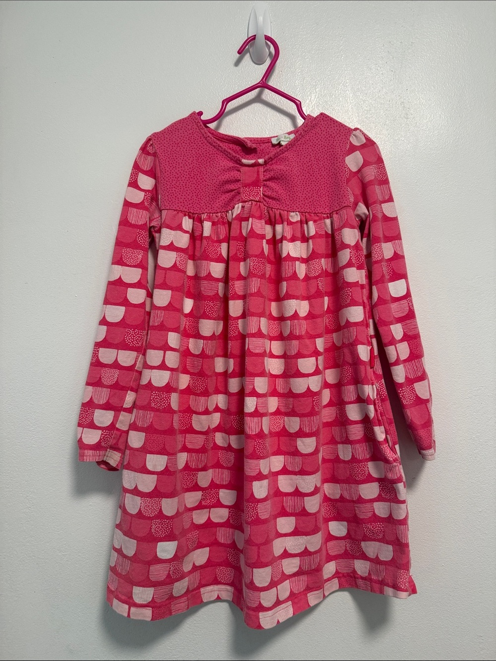 Le Top Pink Patterned Long-Sleeve Casual Dress